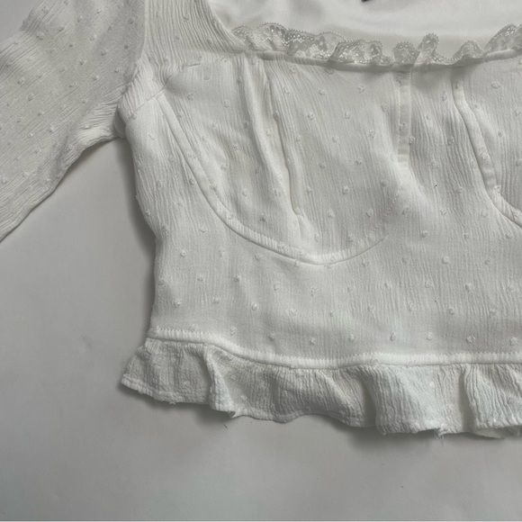 NASTY GAL white peasant style crop top - Picture 6 of 6